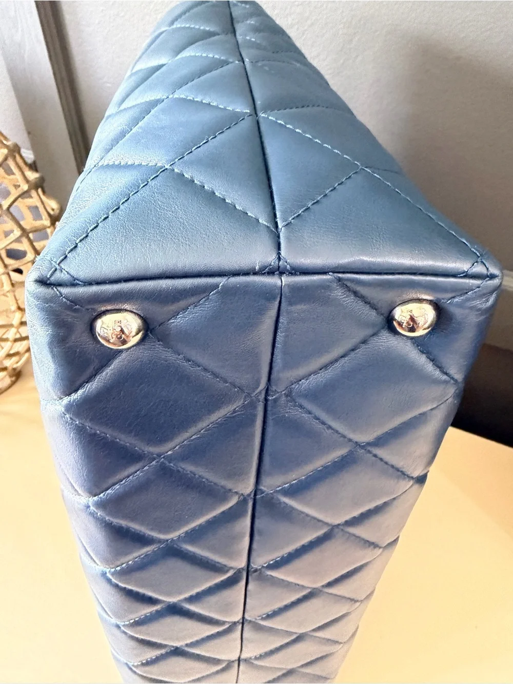 Chanel GST Grand Shopping Tote | Navy Lambskin with Silver Hardware | Authentic
